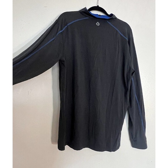 tasc 1/4 Zip Pullover Mens Medium Black Blue Bamboo Long Sleeve Shirt - Picture 3 of 8